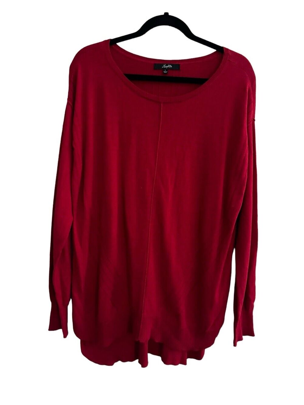 NWT LEIGHTON Womens Large Red Tunic Sweater Valentines Day #1975